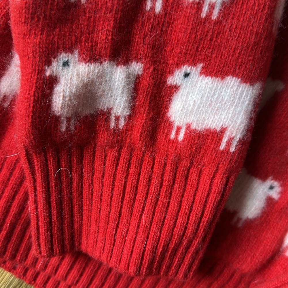 Rowing Blazers Warm & Wonderful Red 100% Wool Diana Fitted Sheep Sweater XL - Picture 12 of 13